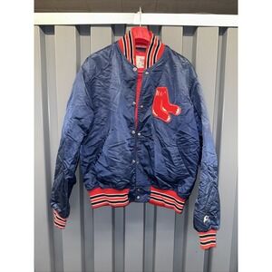 Vintage 80s Boston Red Sox MLB Diamond Collection Starter Satin Bomber Jacket XL